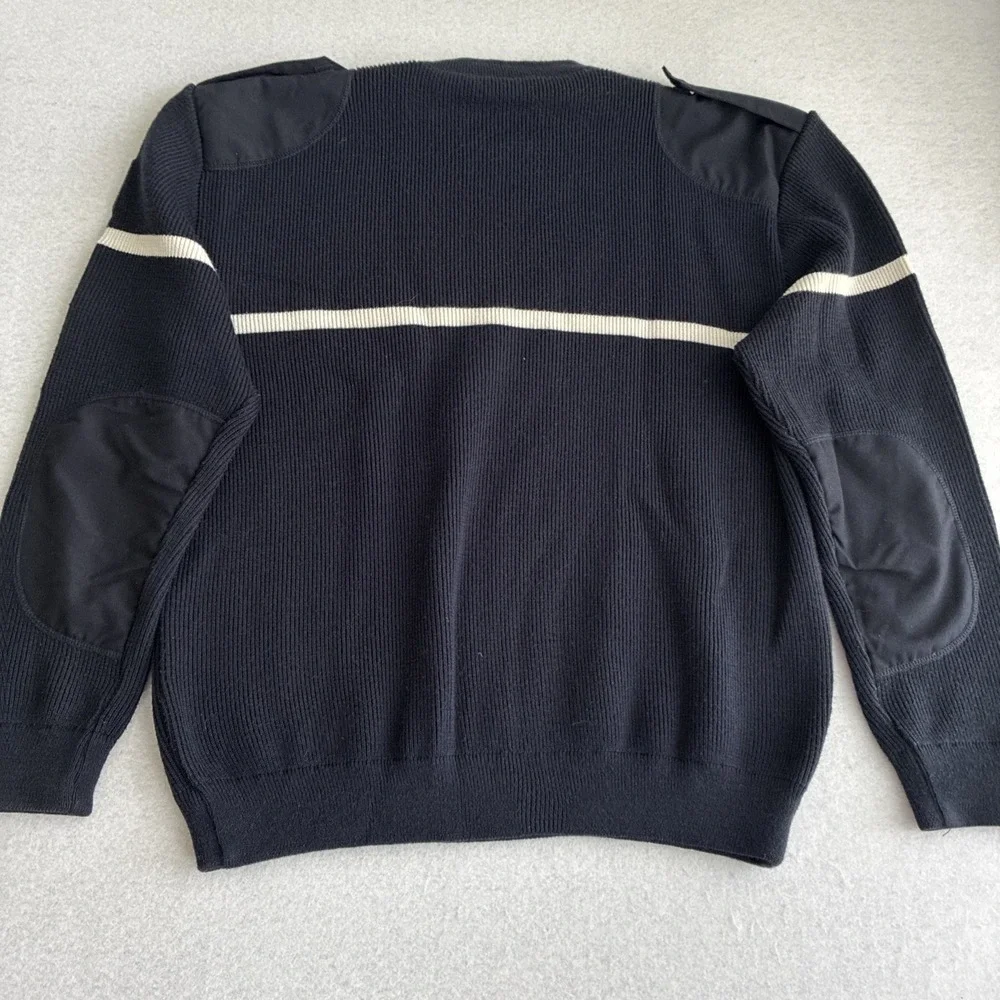 Vintage French Gendarmerie Wool Commando Sweater Made in France Military Police